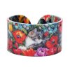náramek kočka s kočkou malovaný vlčí mák 2