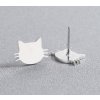 náušnice kočka hlava s vousky ocelové 2