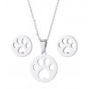 set náušnice náhrdelník kočka tlapka ocelový