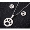 set náušnice náhrdelník kočka tlapka ocelový 4