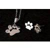 set náušnice náhrdelník ocelový kočka s kočkou kočičí tlapka 2