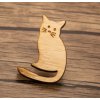 brož kočka s kočkou kočičí dřevěná