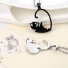 přívěsek náhrdelník pro dva pro pár kočka s kočkou kočičí jin jang yin yang chirurgická ocel 4