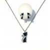 náhrdelník set kočka s kočkou kočičí chirurgická ocel černá 2