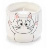 svíčka keramika kočka s kočkou kočičí bílá postava