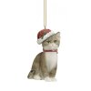 vánoční ozdoba na stromeček kočka s kočkou kočičí hnědá