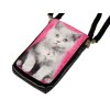kabelka kočka s kočkou kočičí kotě na mobil růžová 1