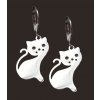 náušnice kočka s kočkou kočičí s kočkami chirurgická ocel 3