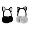 klapky na uši chránice kočka s kočkou kočičí s ušima plyš černá šedá