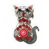 brož kočka s kočkou kočičí s kočkami etno swarowski červená