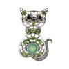 brož kočka s kočkou kočičí s kočkami kamínky zelená