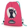 batůžek batoh sportovní kočka s kočkou kočičí s kočkami růžová kotě
