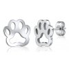 náušnice pecky kočka s kočkou kočičí tlapka packa chirurgická ocel stříbrné