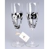 sada sklenička sklenka šampuska na sekt víno kočka s kočkou kočičí 2 ks sklo