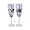 sada sklenička sklenka šampuska na sekt víno kočka s kočkou kočičí 2 ks sklo 3