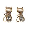 náušnice kočka s kočkou kočičí s kočkami opálové sklo Swarowski krystaly 3