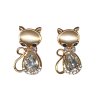 náušnice kočka s kočkou kočičí s kočkami opálové sklo Swarowski krystaly 4