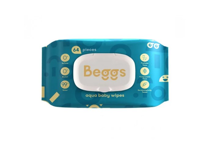Beggs Vlhčené splachovateľné utierky 64ks