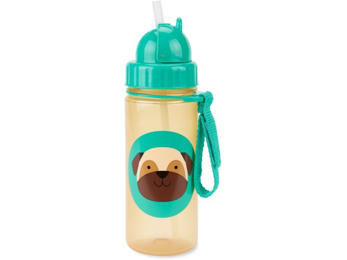 SKIP HOP Zoo Hrnček so slamkou PP bez PVC a BPA Mopslík 12m+