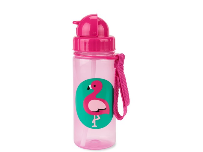 SKIP HOP Zoo Hrnček so slamkou PP bez PVC a BPA Plameniak 12m+