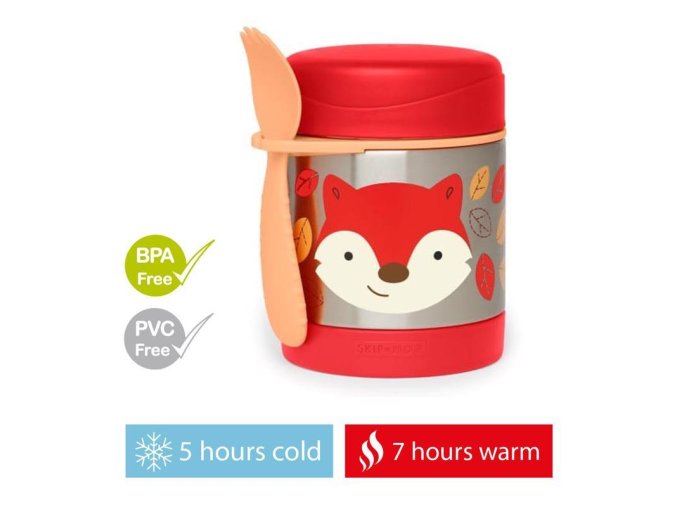 SKIP HOP Zoo Termoska na jedlo s lyžičko/vidličkou Líška 325 ml, 3r+