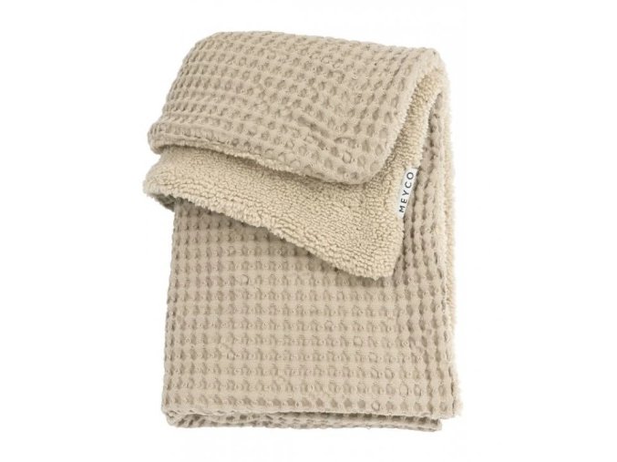 Meyco Deka Waffle Teddy fleece 75x100cm - Sand
