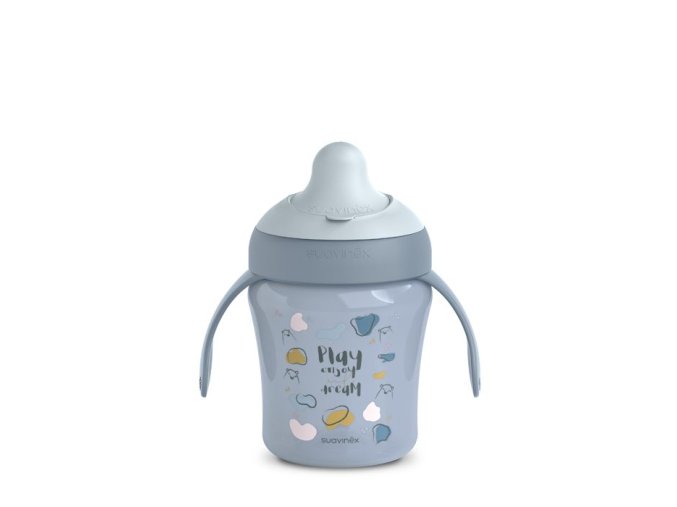 Suavinex Netečúci hrnček BEAR 200ml - Modrý