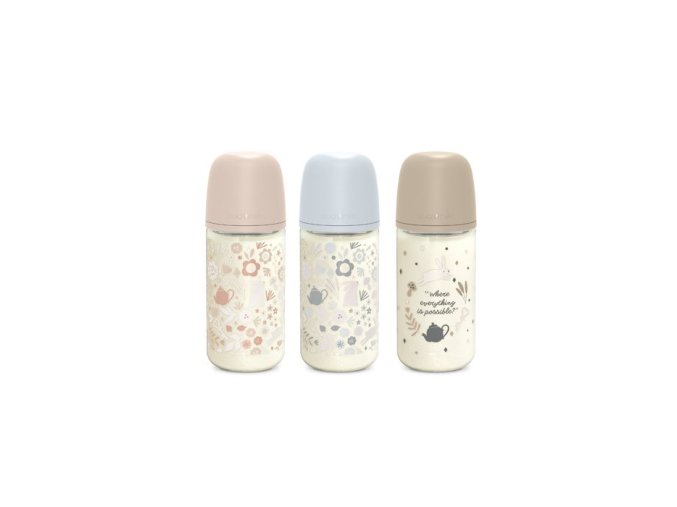 Suavinex Sklenená dojčenská fľaša WONDERLAND 240ml