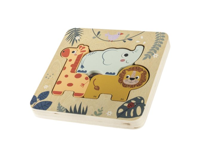 ZOPA Drevené puzzle hlavolam Safari