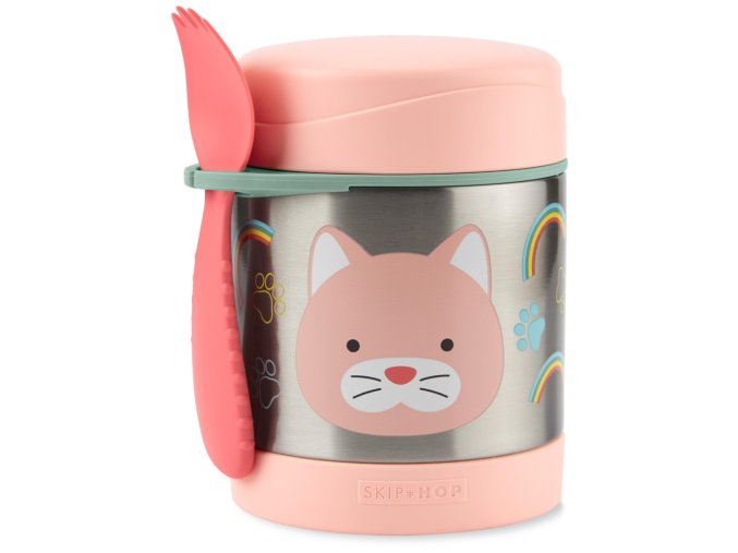 SKIP HOP Zoo Termoska na jedlo s lyžičko/vidličkou Mačka 325 ml, 3r+
