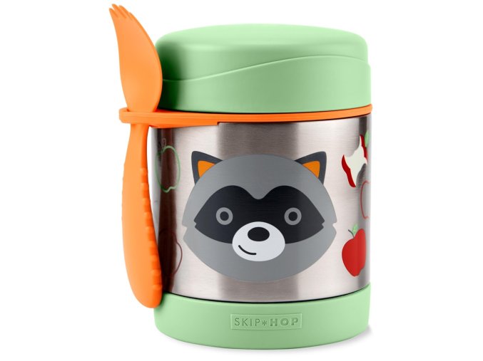 SKIP HOP Zoo Termoska na jedlo s lyžičko/vidličkou Mýval 325 ml, 3r+
