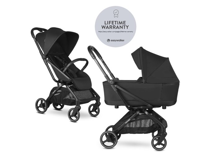 Easywalker Kombinovaný kočík Rockey M - Pure Black