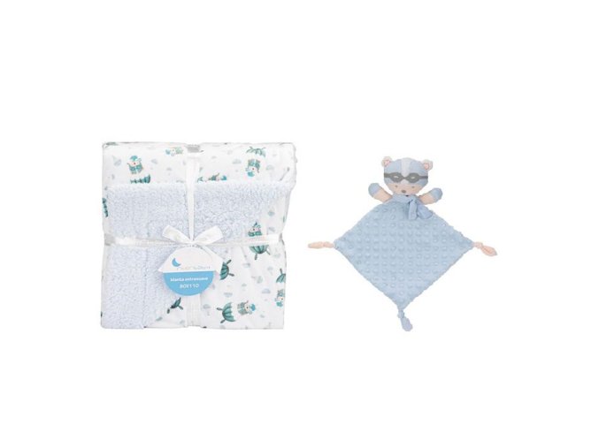 INTERBABY Deka Baránok & Padák 80x110cm + maznáčik - Modrá
