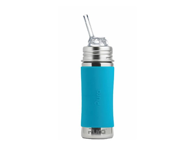PURA nerezova flasa so silikonovou slamkou 325ml aqua K11T2AS 850038571535