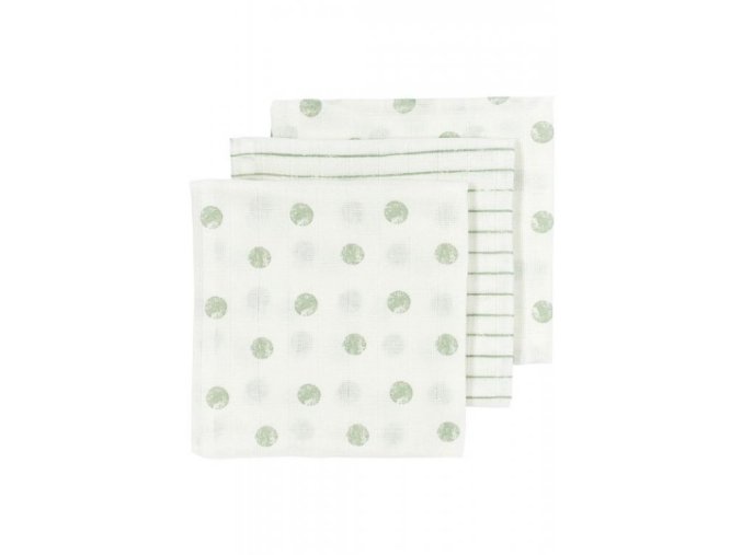 Meyco Mušelínové plienky 70x70cm 3ks - Dot stripe Soft green