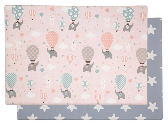 Lalalu Podložka na hranie Premium 200x140cm - Pink Elephant