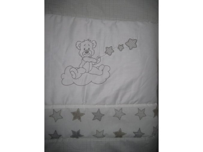 Szeko súprava posteľnej bielizne Medvedík s hviezdičkami, šedá
