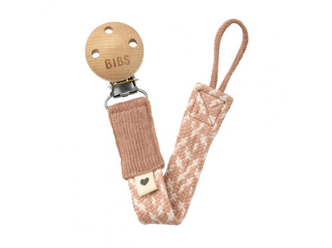 BIBS Paci Braid klip na cumlík - Blush / Ivory