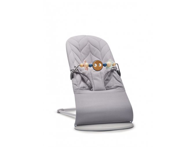 Baby Bjorn Lehátko Bouncer Bliss Cotton Petal + hračka Googly Eyes - Light grey / Pastel