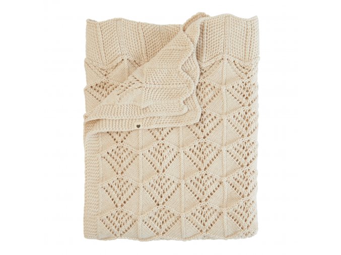 BIBS Vlnkovaná pletená deka z BIO bavlny - Ivory
