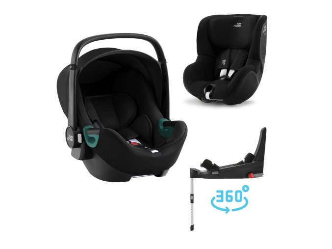 BRITAX RÖMER Autosedačka set Baby-Safe 3 i-Size + Flex Base 5Z + Autosedačka Dualfix 3 i-Size - Space Black