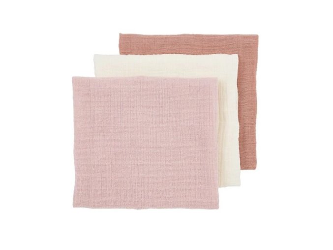 Meyco Mušelínové plienky 70x70cm 3ks - Soft rose/rose/natural