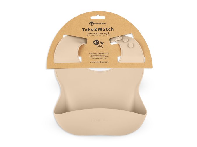 PETITE&MARS Podbradník silikónový Take&Match Desert Sand 6m+