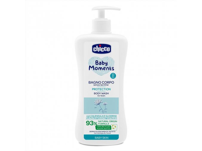 CHICCO Šampón na telo s dávkovačom Baby Moments Protection 93% prírodných zložiek 750 ml