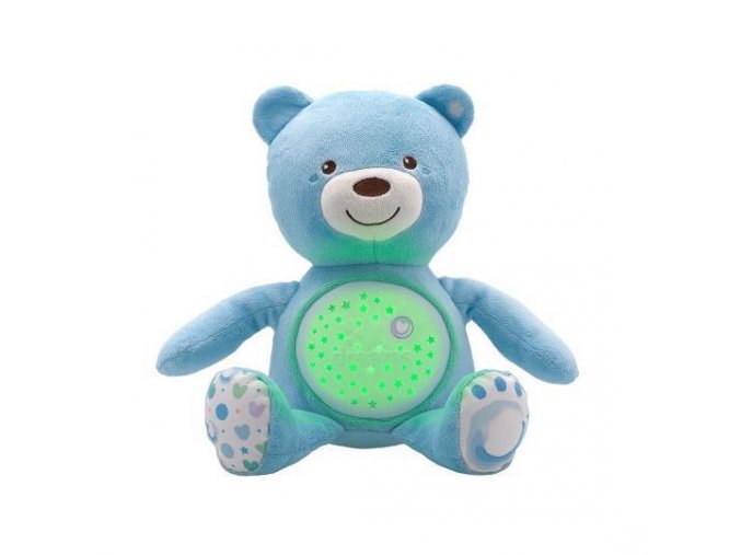 CHICCO Medvedík uspávačik s projektorom a hudbou Baby Bear First Dreams - modrá 0m+