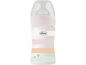 CHICCO Fľaša dojčenská Well-being silikón 150 ml dievča