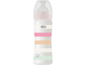 CHICCO Fľaša dojčenská Well-being silikón 250 ml dievča