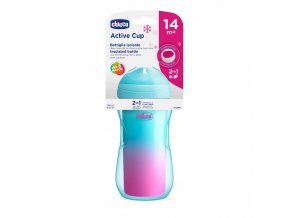 CHICCO Hrnček Active termo s tvrdým náustkom 266 ml, tyrkysový 14m+