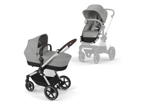 Cybex Kombinovaný kočík EOS Lux SLV - Stone Grey
