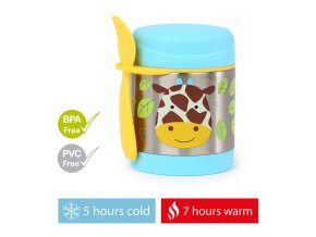 SKIP HOP Zoo Termoska na jedlo s lyžičko/vidličkou Žirafa 325 ml, 3r+